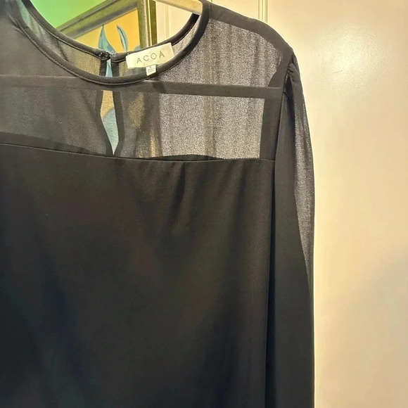 ACOA Sheer Panel Long Sleeve Blouse - Size L - Picture 3 of 4